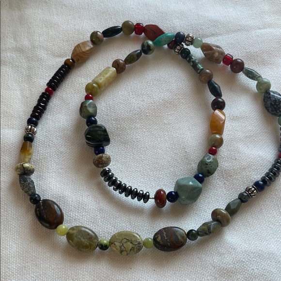 Multicolor Gemstone Beaded Necklace - Picture 2 of 7